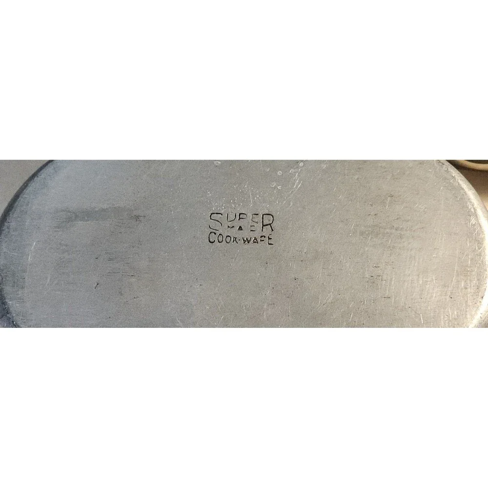 Vintage Super Maid Cookware Aluminum 5.5 qt Oval Roasting Pan Dutch Oven-No Lid